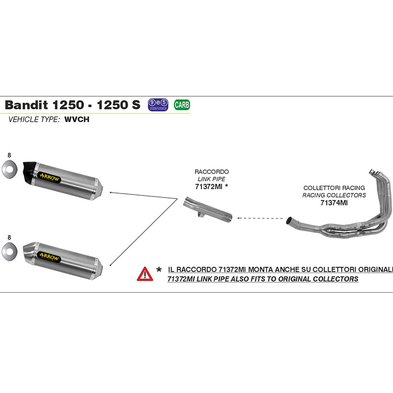 Racord de union acero Arrow GSF BANDIT 650-1250 06-16