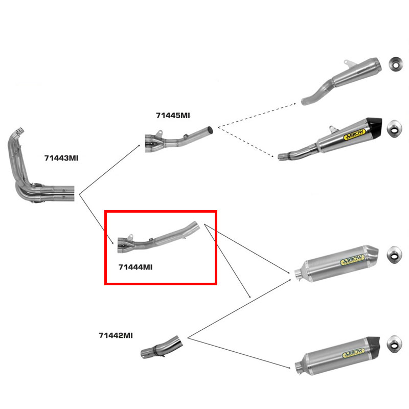 Adaptador acero Arrow Suzuki GSR750 11-/GSXS750 17-