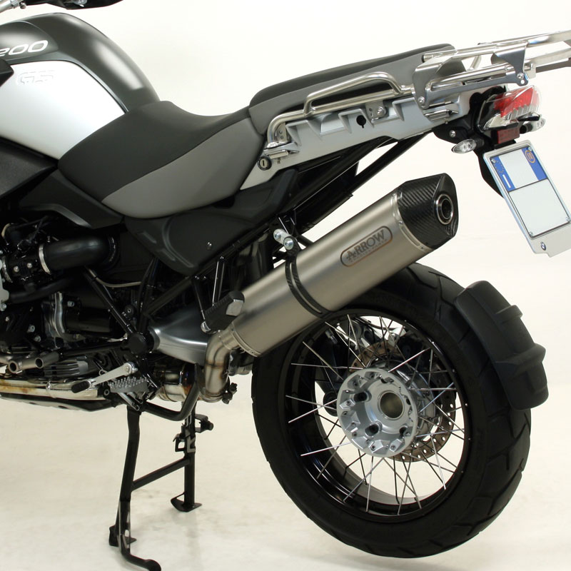 Escape negro Arrow aluminio BMW R1200GS 04-12 y Adventure OC