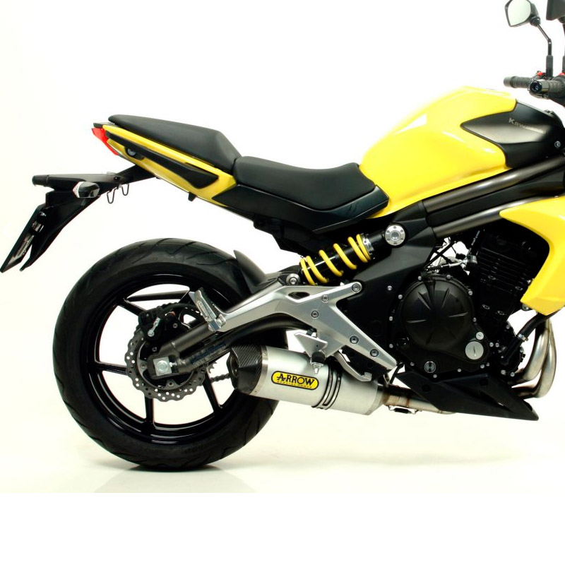 Escape aluminio blanco fondo carbono Arrow Kawasaki ER-6N 12-16, ER-6F 12-16 y Versys 650 15-16 OC