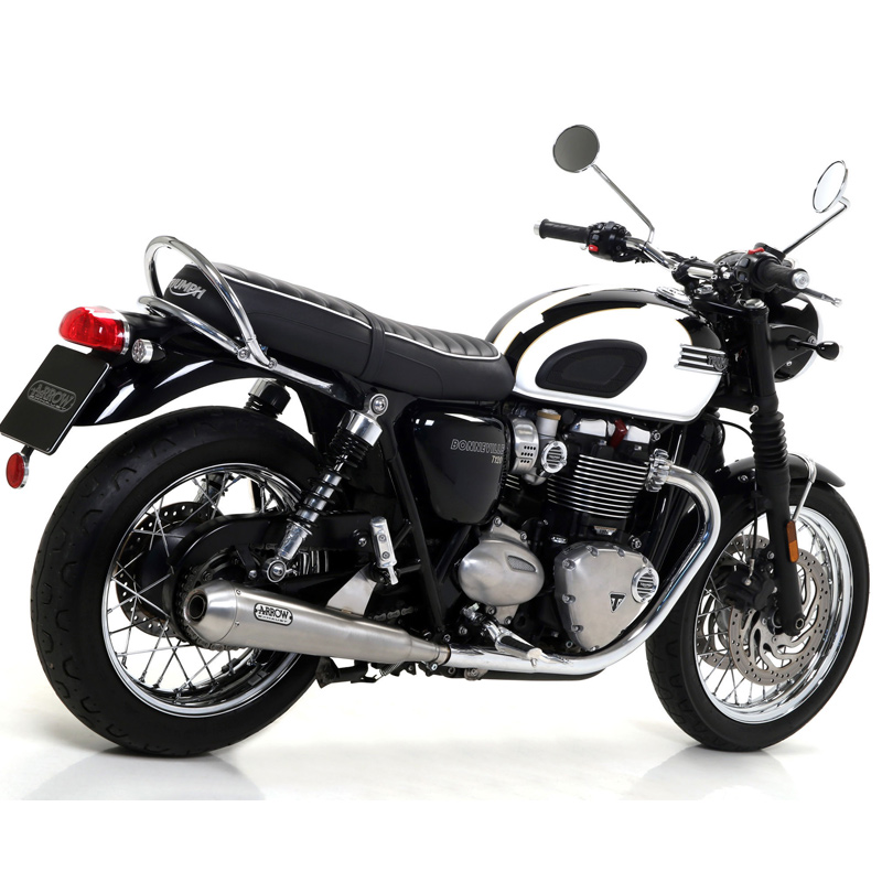 Silenciosos Arrow Nichrom Pro-Race Negro Triumph BONNEVILLE T100 17- T120 16-