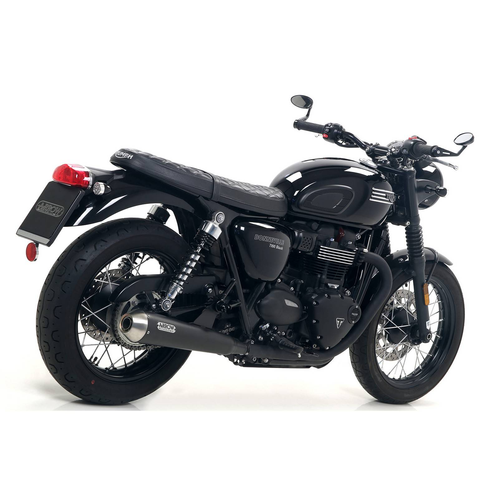 Silenciosos Arrow Nichrom Pro-Race Negro Triumph BONNEVILLE T100 17- T120 16-