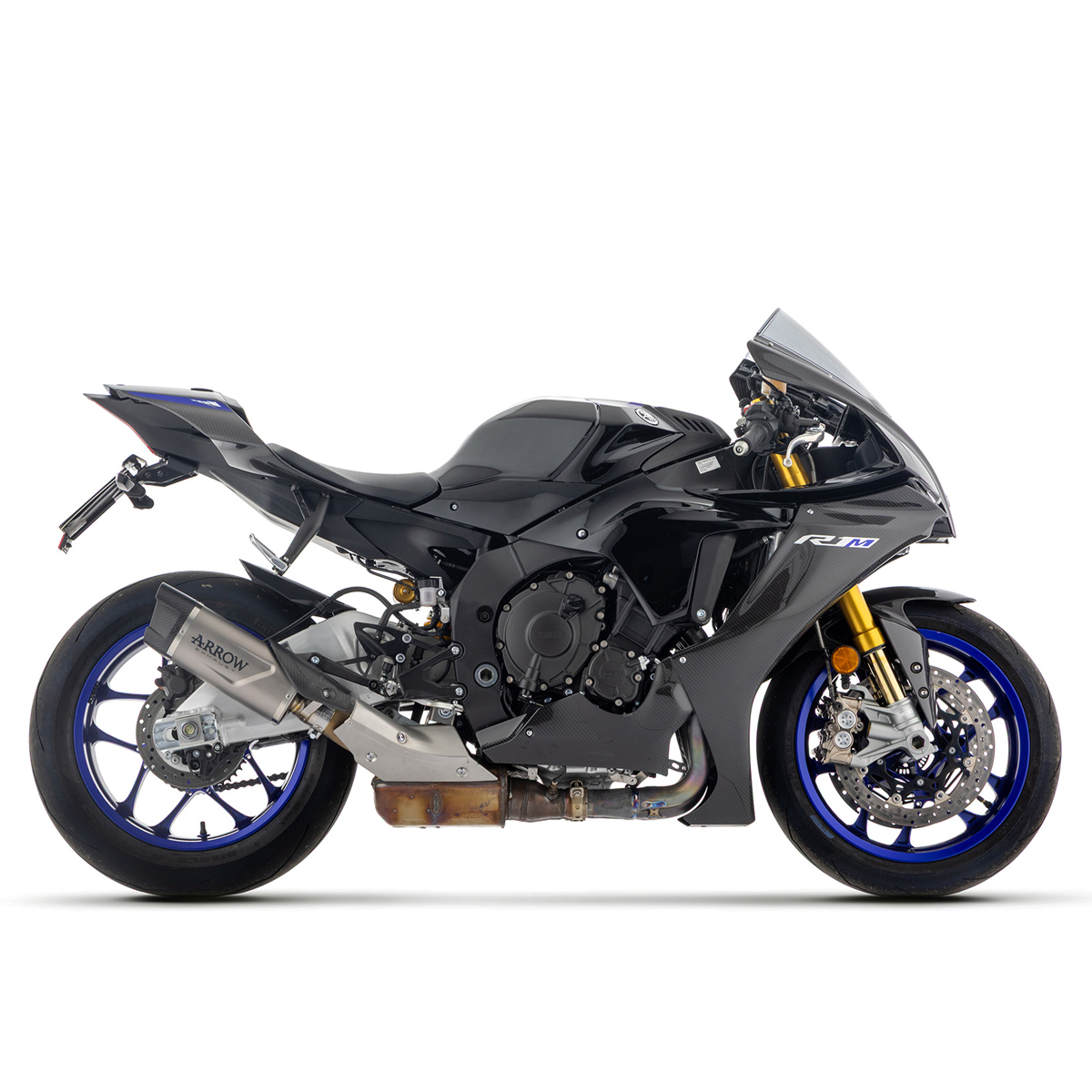 Escape Indy Race EVO titanio fondo en carbono Arrow para Yamaha YZF R1 25+