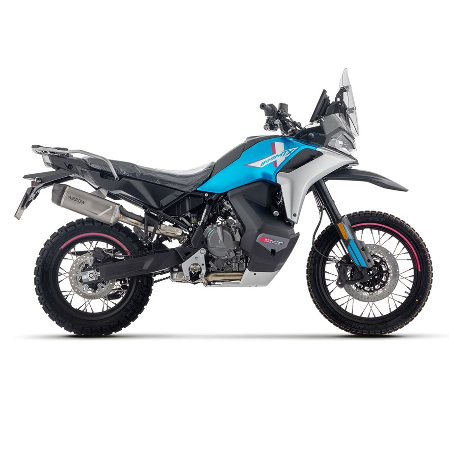 Escape Indy Race EVO titanio fondo en carbono Arrow para CF Moto 800 MT-X 25+