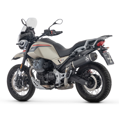 Escape Arrow Indy Race aluminio fondo carbono Moto Guzzi V85 Strada/TT 25+