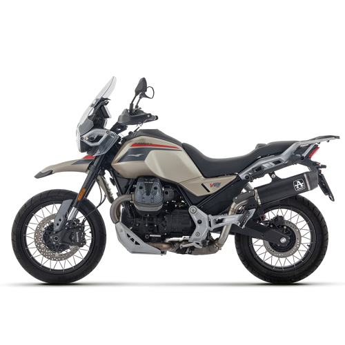 Escape Arrow Indy Race aluminio fondo carbono Moto Guzzi V85 Strada/TT 25+