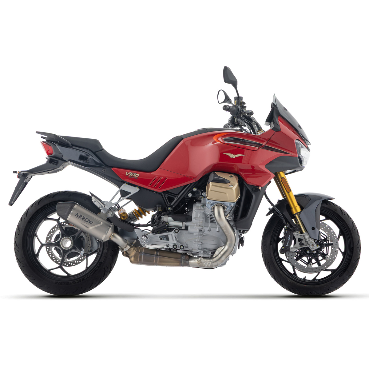 Escape Indy Race EVO titanio Arrow para Moto Guzzi V100 Mandello 25+