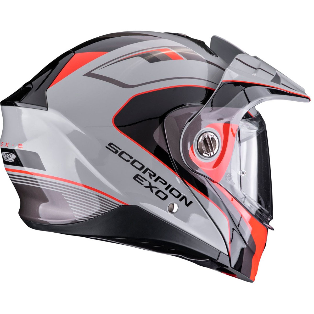 Casco moto Scorpion ADX-2 KAMPS Gris Rojo