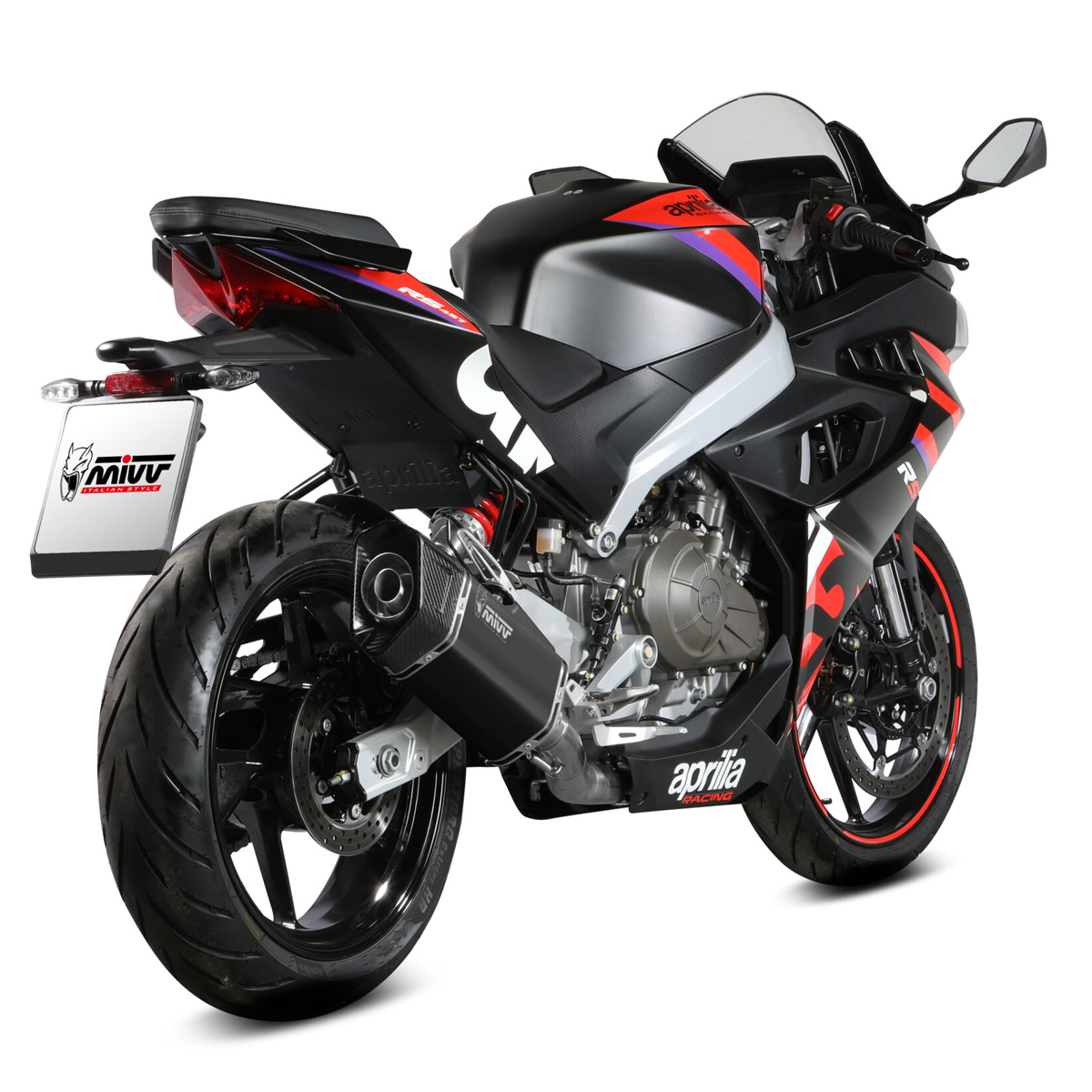 Escape Mivv SR-1 acero negro APRILIA RS 457 24+
