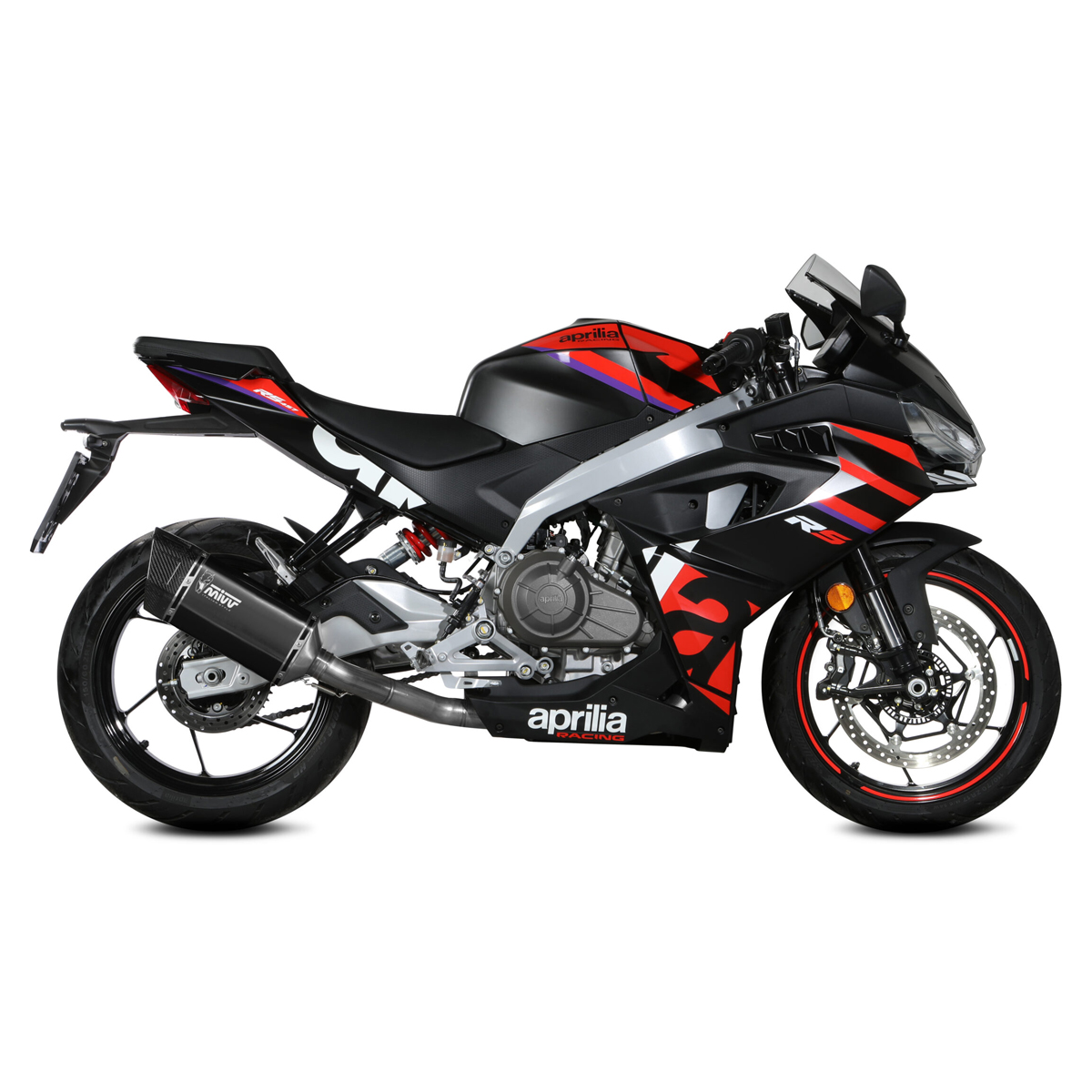 Escape Mivv SR-1 acero negro APRILIA RS 457 24+
