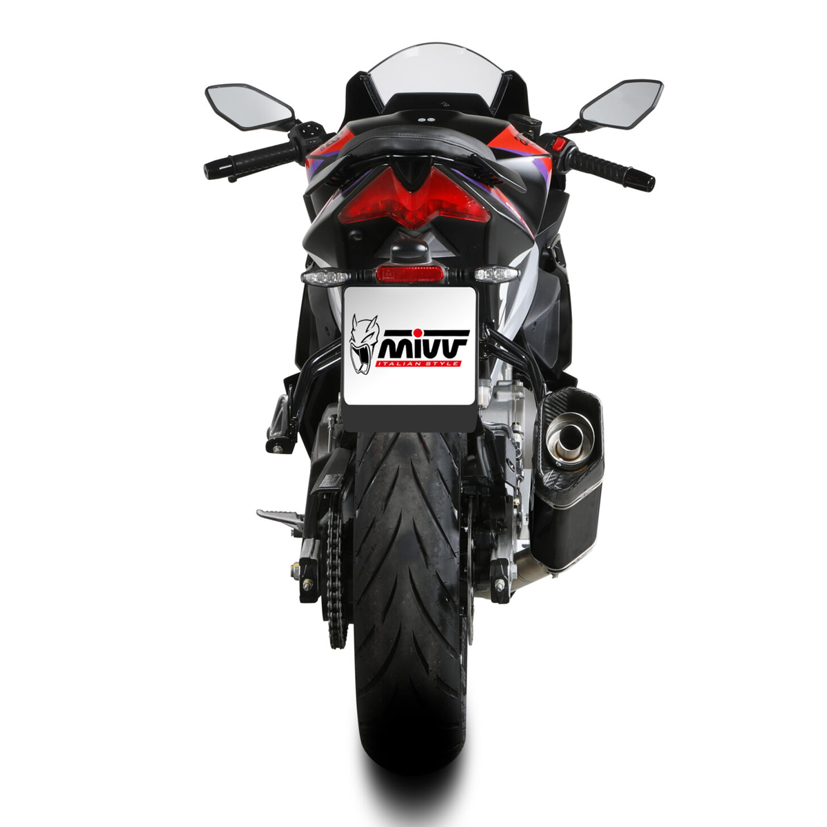Escape Mivv SR-1 acero negro APRILIA RS 457 24+