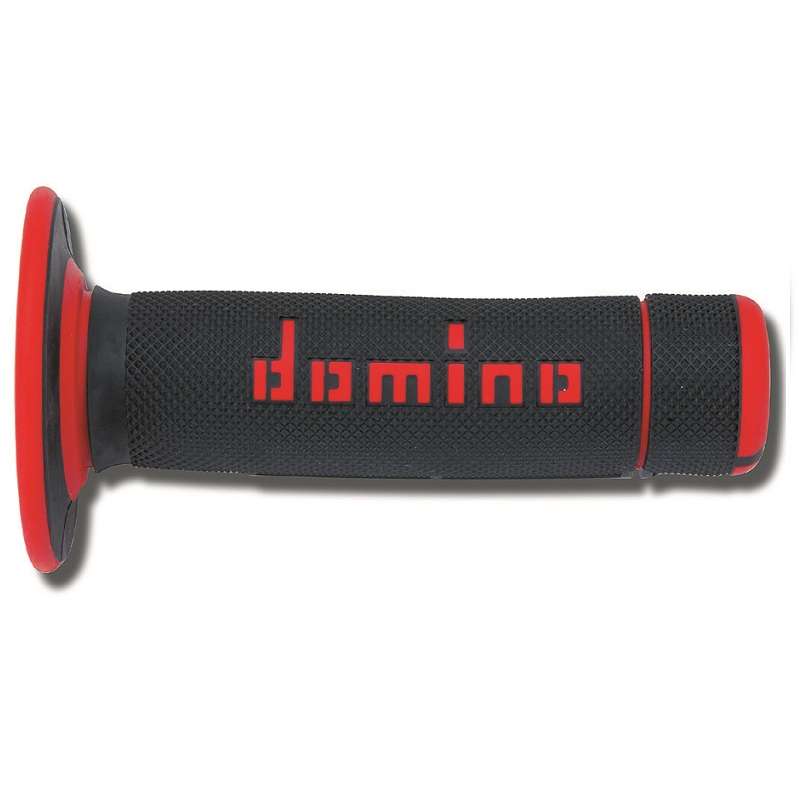 puños moto domino off road negro-rojo