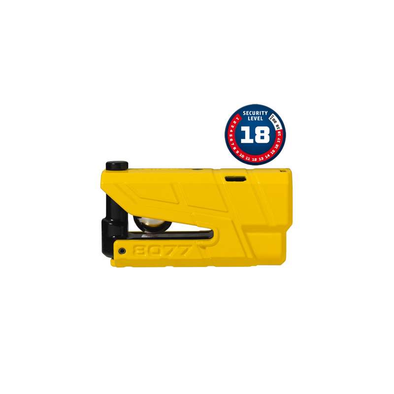8077 candado disco abus granit detecto x-plus amarillo negro con alarma 3d