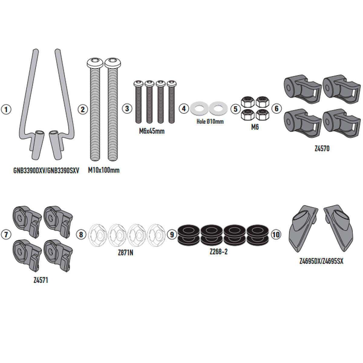 Anclajes cupula Givi Piaggio Liberty 50-125-150 25+