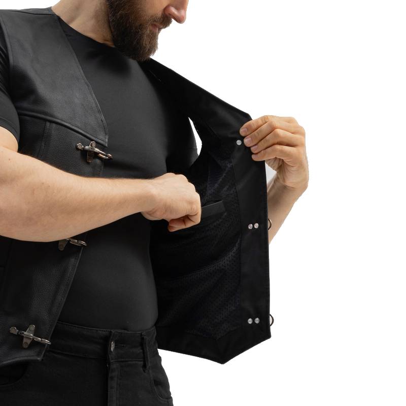 Chaleco Broger Clubman Piel Negro