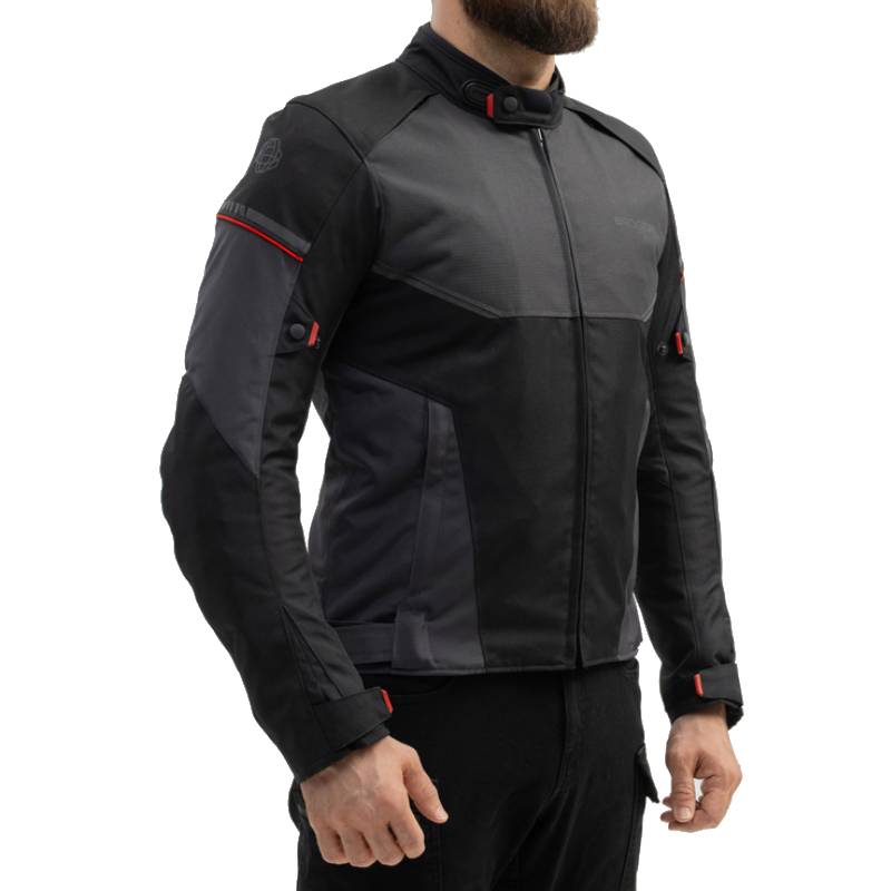 Chaqueta Broger Grid Negro-Gris-Rojo