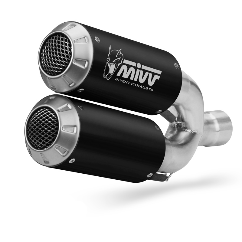 Escape doble Mivv acero inoxidable M3 Ducati Monster 1200 2014-2016 negro