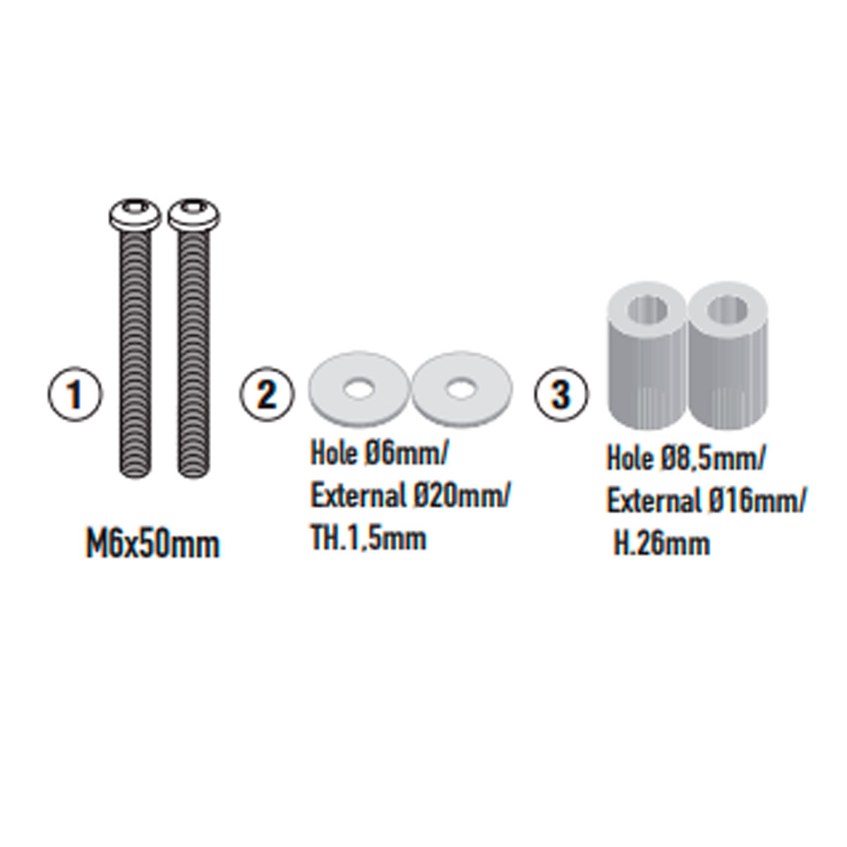 Kit montaje cupula 7072DT SYM ADX TG 400 25+ Givi