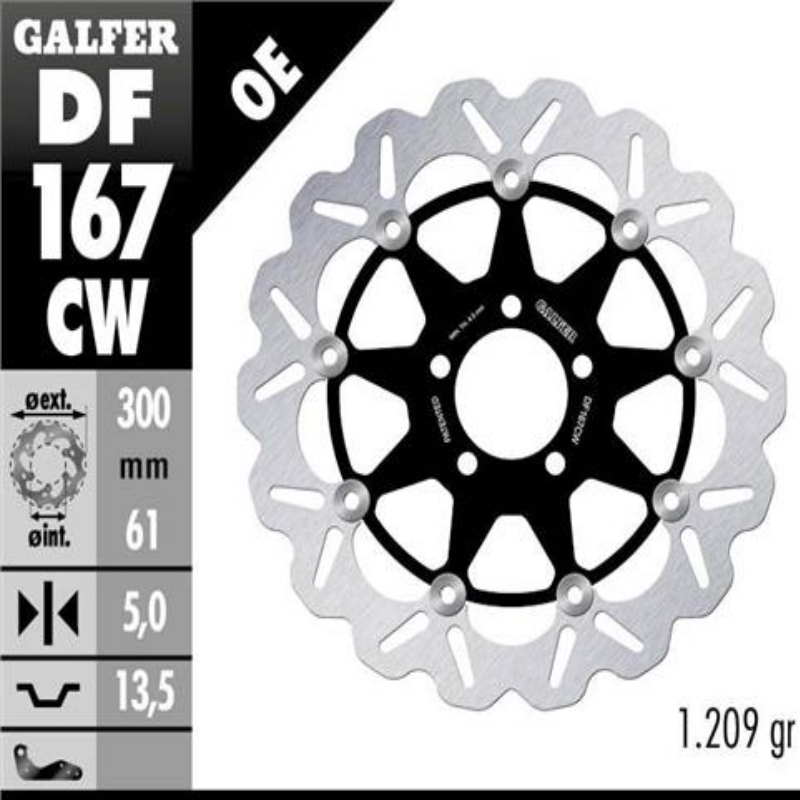 Disco freno delantero flotante Galfer DF167CW OE