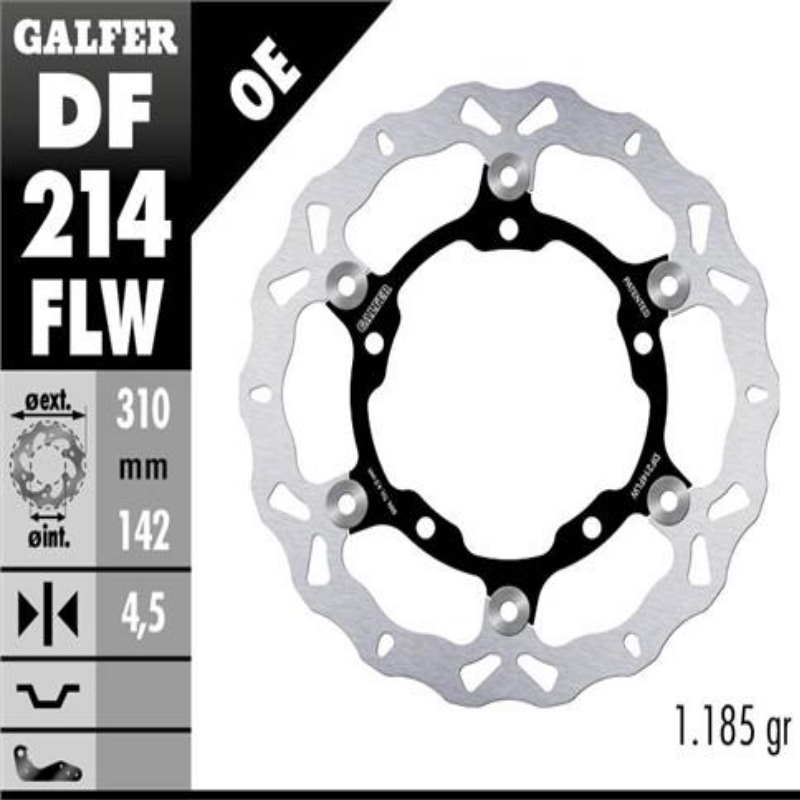 Disco freno delantero flotante Galfer DF214FLW OE