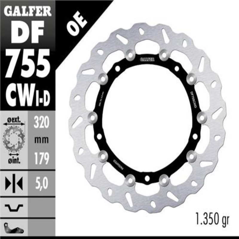Disco freno delantero flotante Galfer DF755CWI Izquierdo