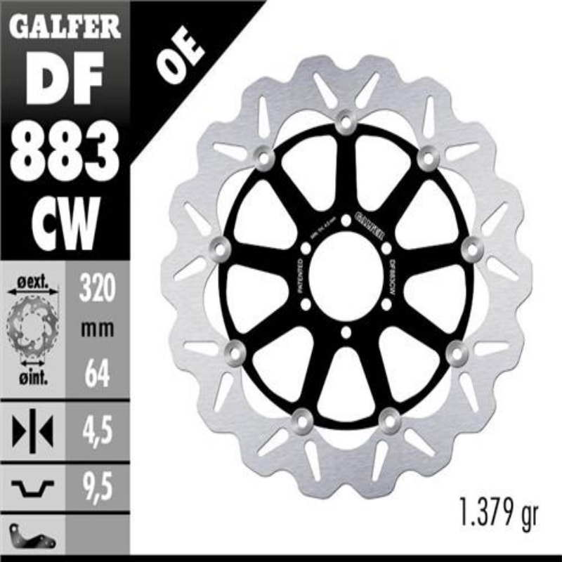 Disco freno delantero flotante Galfer DF883CW OE