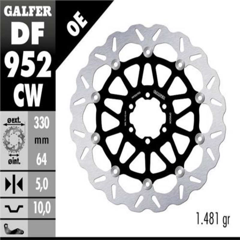 Disco freno delantero flotante Galfer DF952CW OE