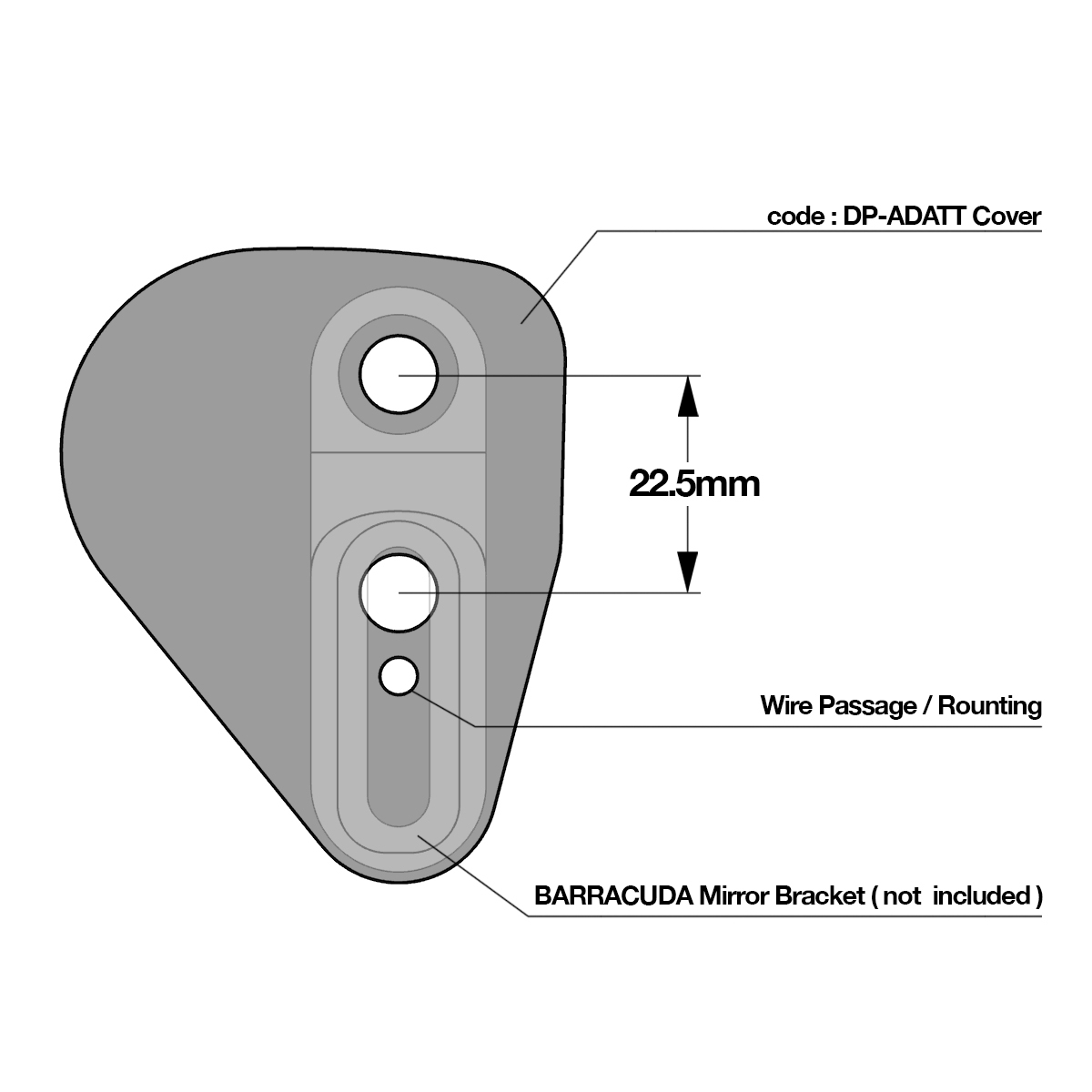 Adaptadores espejos Barracuda para Ducati SuperSport 17+
