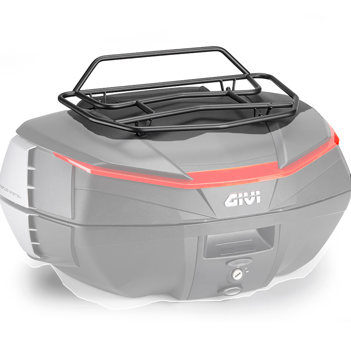 Portapaquetes superior metalico negro givi para maleta V49