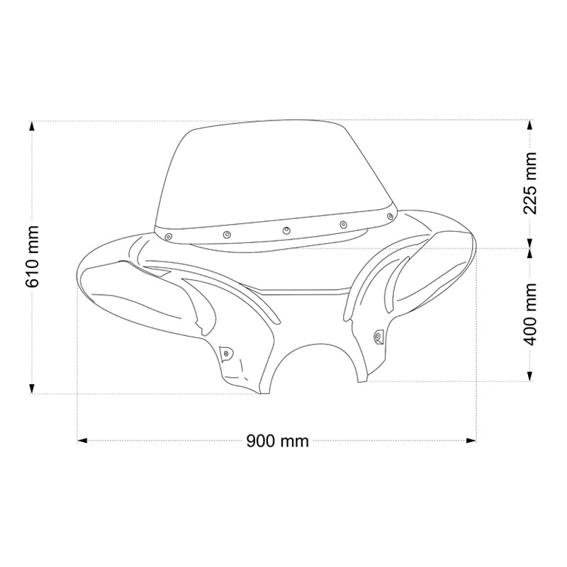 Parabrisas modelo BATWING montaje universal