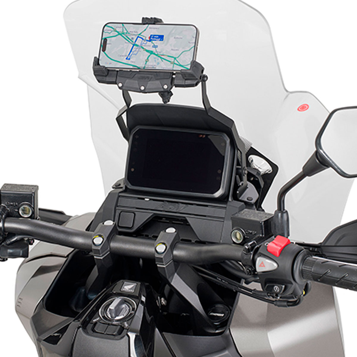 Barra porta GPS-Smartphone en la cupula Honda Adv 350 25+