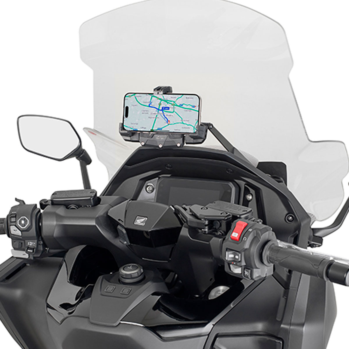 Barra porta GPS-Smartphone en la cupula para Honda Forza 750 25+