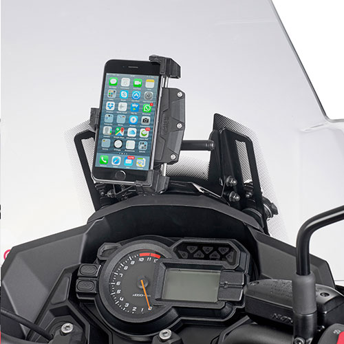 Barra porta GPS-Smartphone en la cupula Kawasaki Versys 1000 2017-