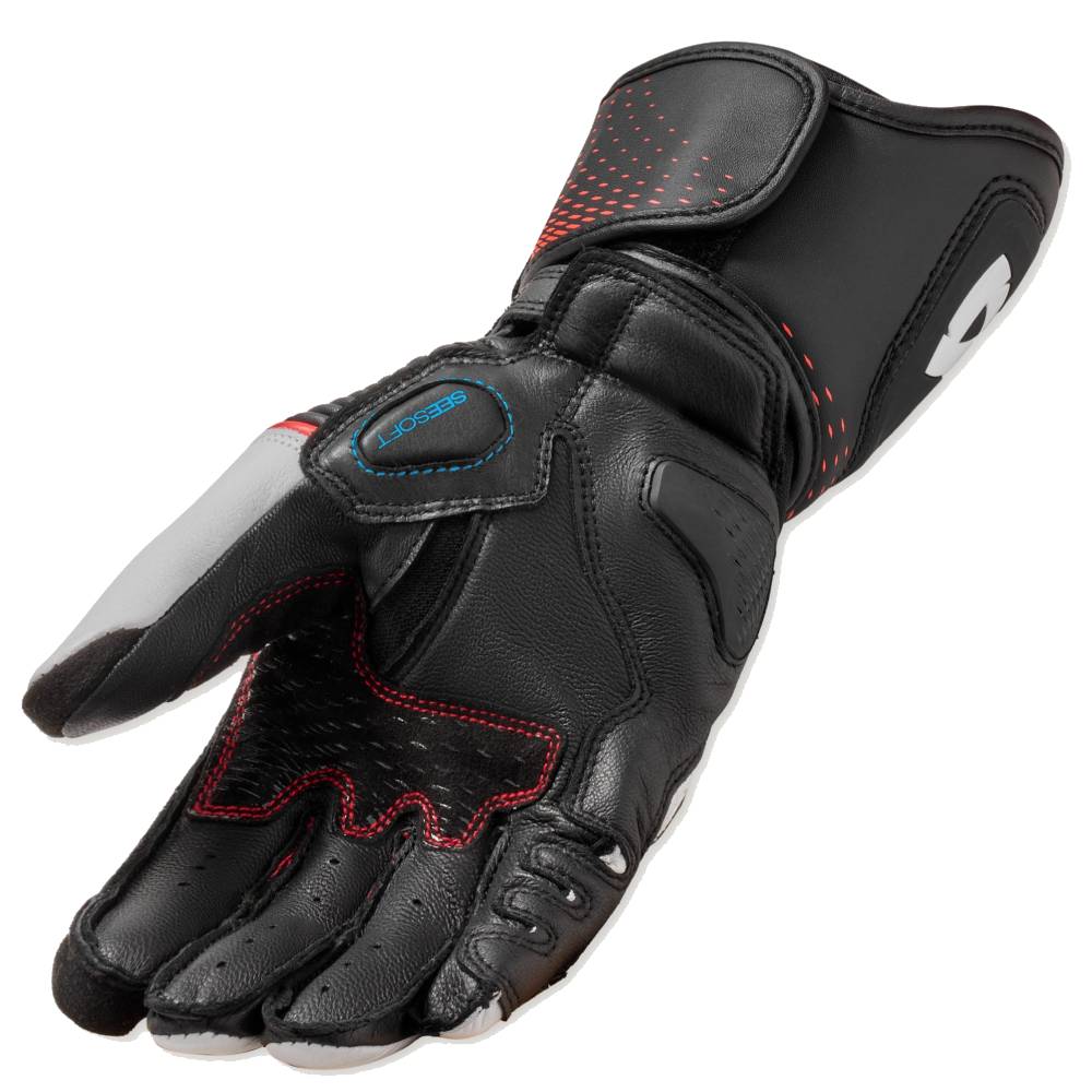 Guantes XENA 4 Mujer Revit Blanco-Rojo Flúor