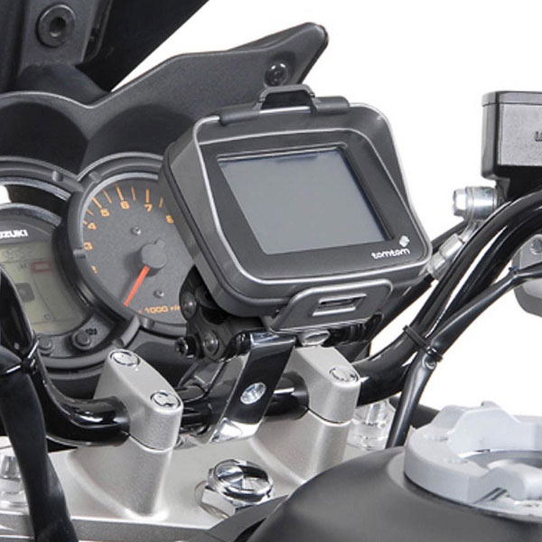 Barra soporte GPS 28mm plateado cepillado SWMotech