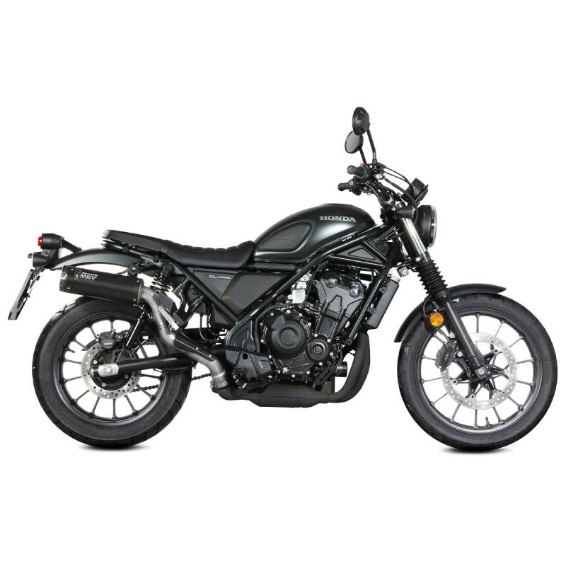 Escape Mivv HR-1 Negro con tapa de carbono HONDA CL 500 2023+