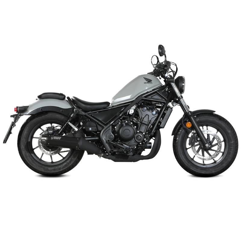 Escape Mivv HR-1 Negro con tapa de carbono larga HONDA CMX500 REBEL 2022+