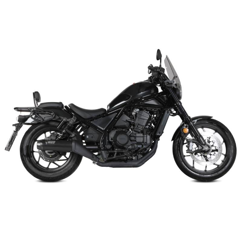 Escape Mivv HR-1 Negro con tapa de carbono larga HONDA CMX1100 REBEL 2022+