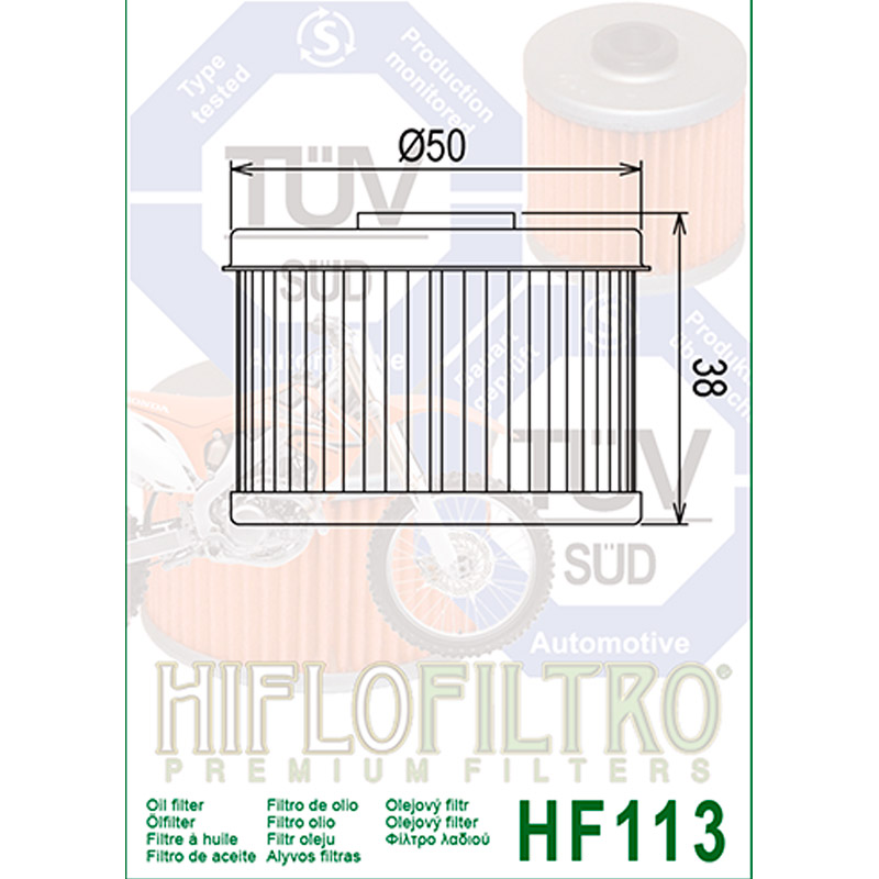 Filtro de aceite Hiflo HF112 para Honda-Kawasaki