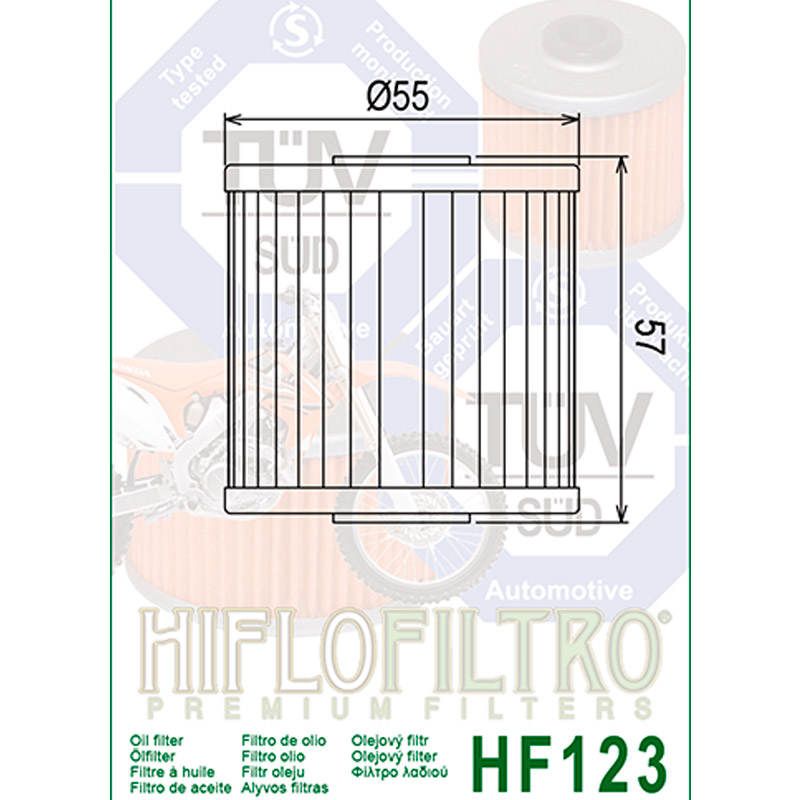 Filtro de aceite Hiflo HF123 para Kawasaki