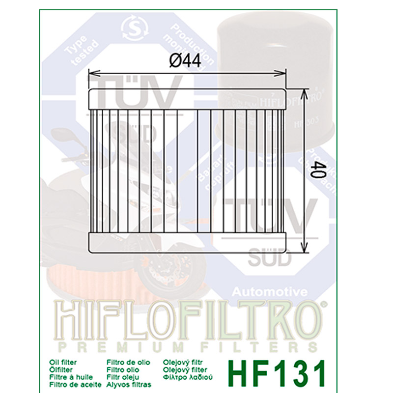 Filtro de aceite Hiflo HF131 para Hyosung y Suzuki