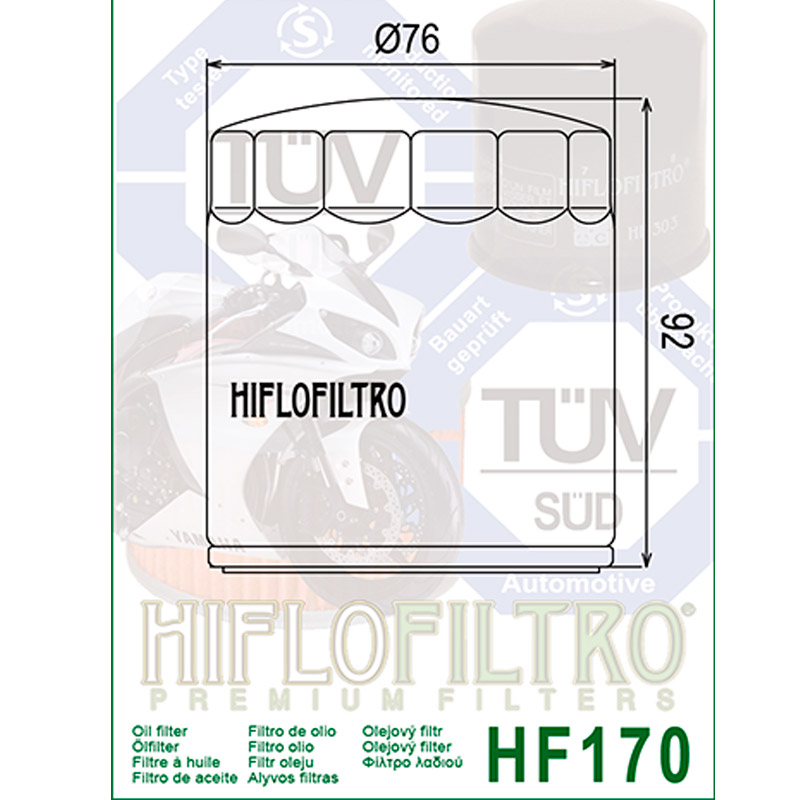 Filtro de aceite Hiflo HF170 Harley Davidson