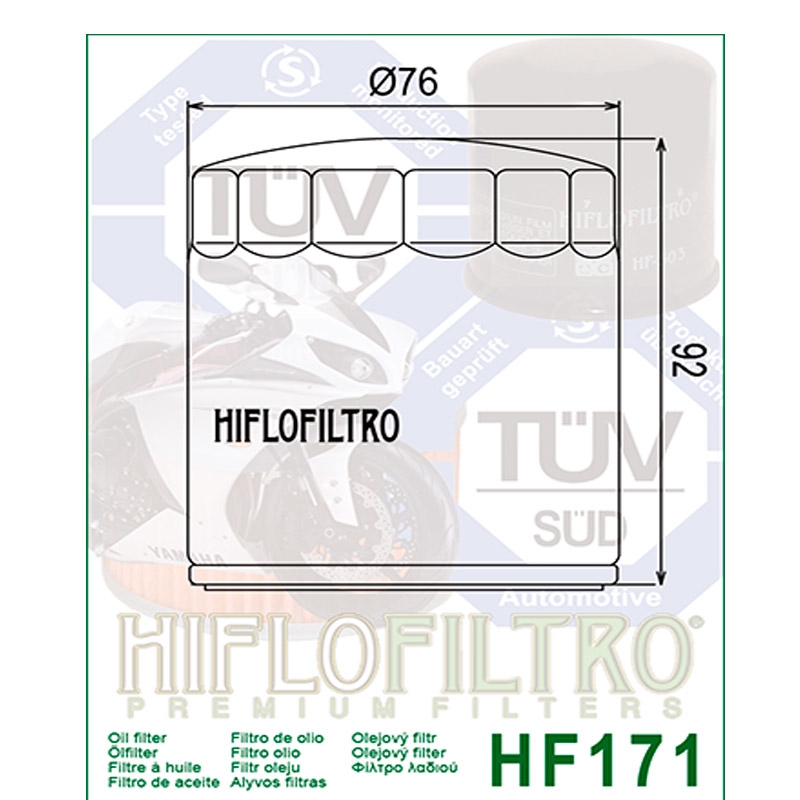 Filtro de aceite Hiflo HF171 Harley Davidson