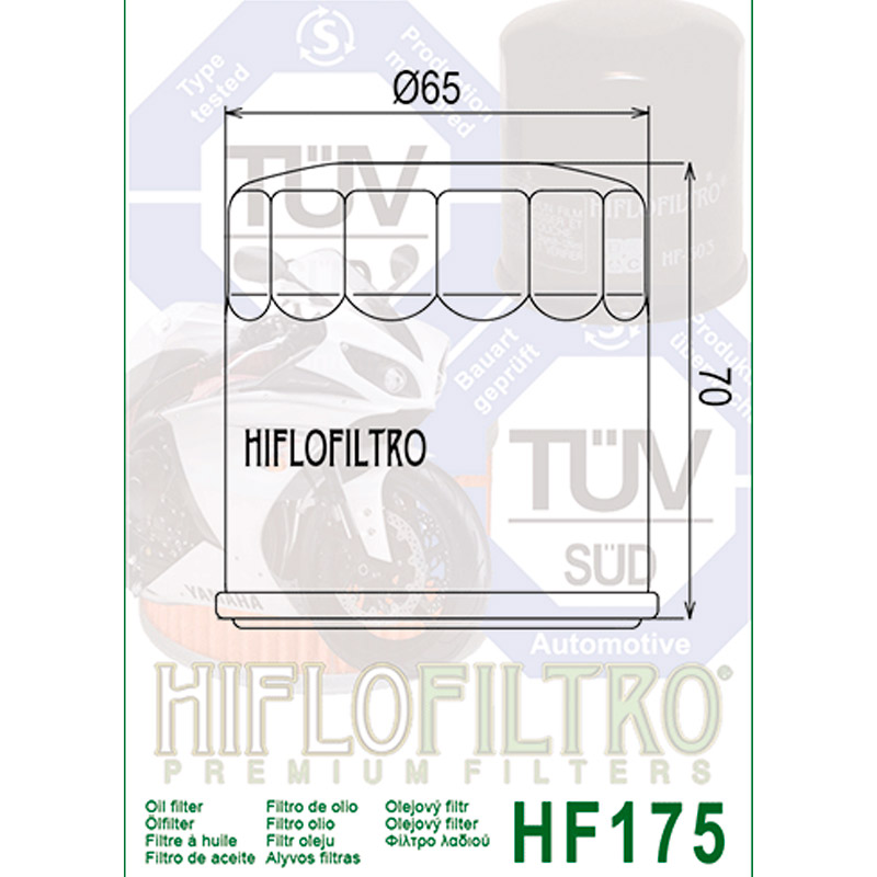 Filtro de aceite Hiflo HF175 Harley Davidson, Indian