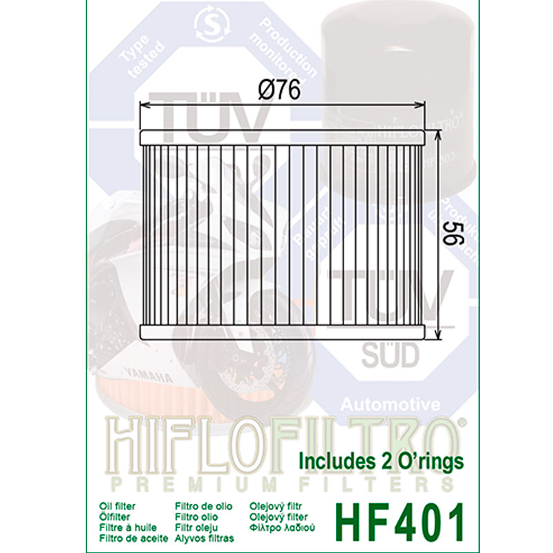 Filtro de aceite Hiflo HF401 para Kawasaki, Benelli, Honda, Yamaha, Moto Guzzi