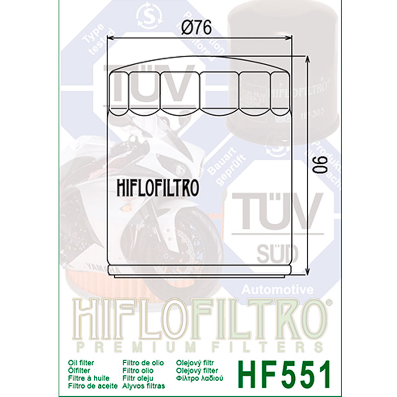 Filtro de aceite Hiflo HF551 para Moto Guzzi