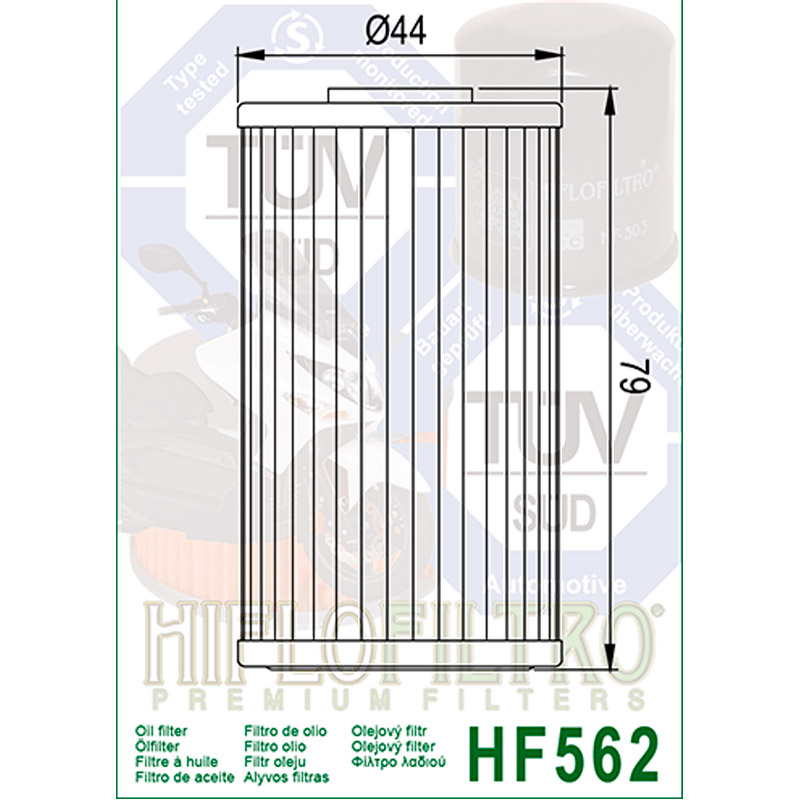 Filtro de aceite Hiflo HF562 para Kymco