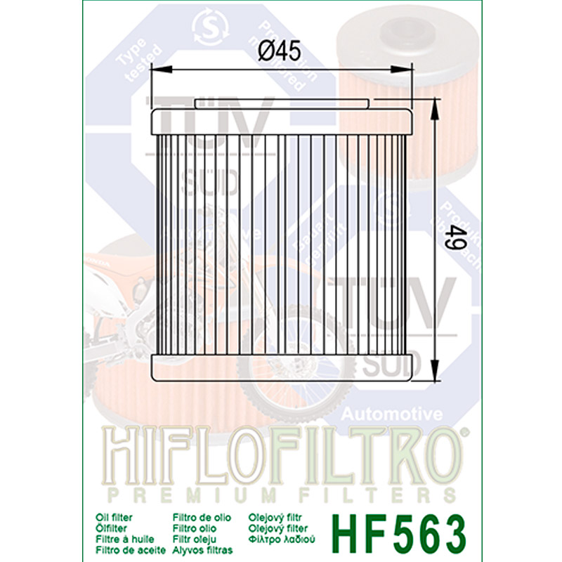 Filtro de aceite Hiflo HF563 para Aprilia, Derbi y Husqvarna