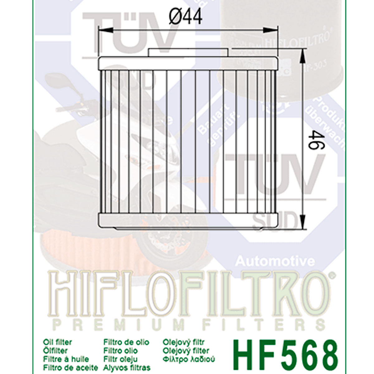 Filtro de aceite Hiflo HF568 para Kymco Xciting 12-23