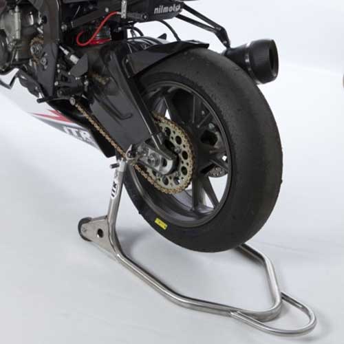 Caballete trasero universal para moto en acero inoxidable